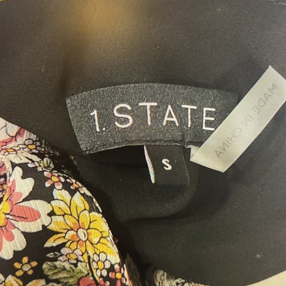 1. State Ruffled Floral Mini Dress - Small/Black, Pink & Yellow - Picture 4 of 5